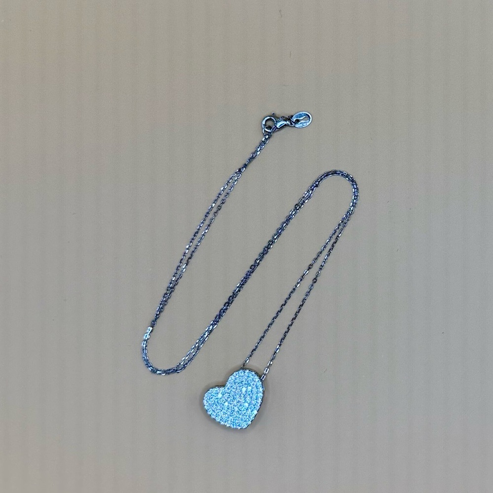 Dazzling Silver Heart Necklace